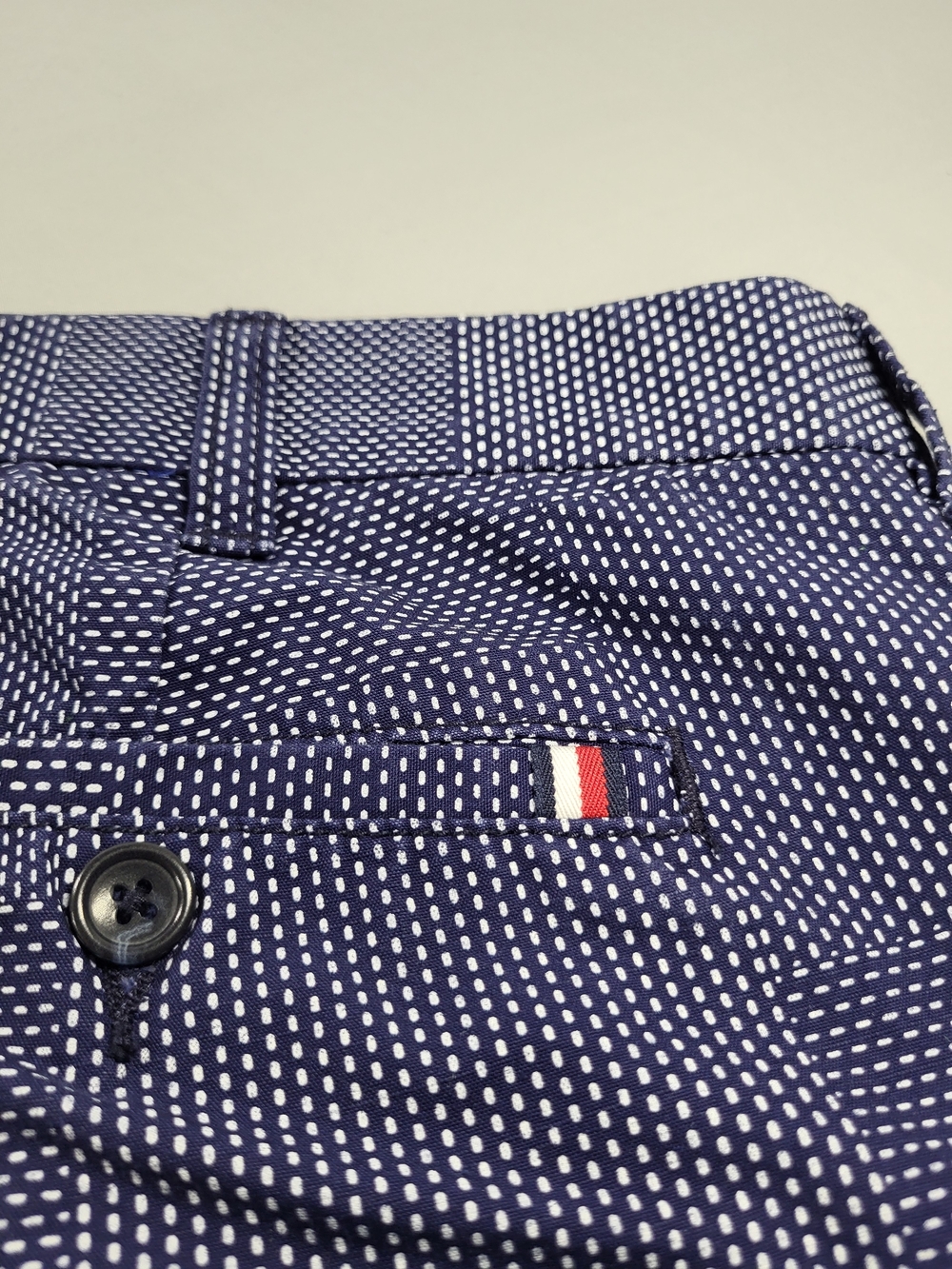 Tommy Hilfiger Navy with White  Patchwork Regular Fit Shorts.